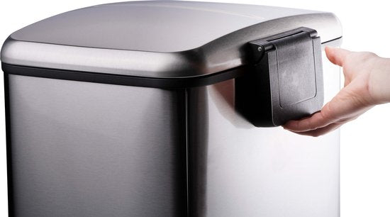 Dirt Devil Tretmülleimer 12 Liter - Abfalleimer Badezimmer - Edelstahl - Silber