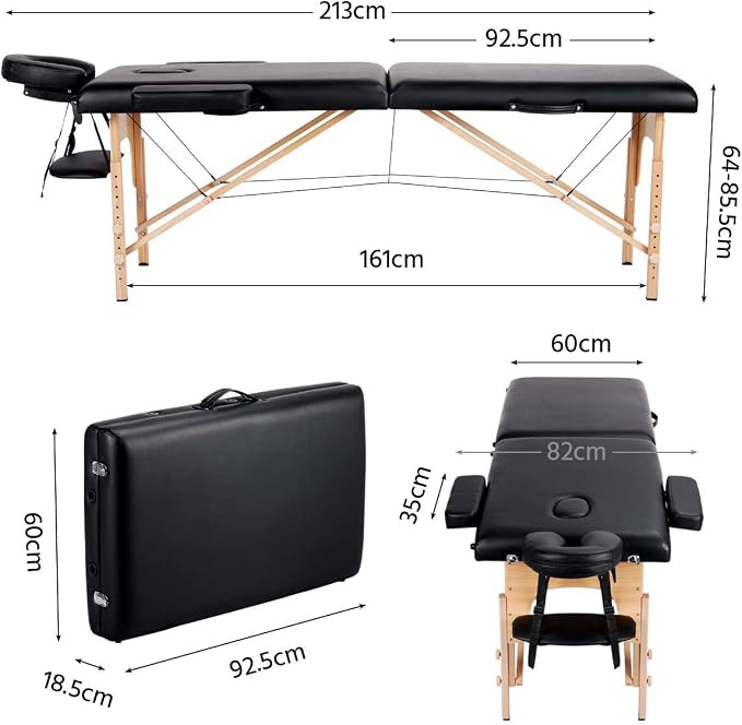 Yaheetech Klappbarer Massagetisch 213 x 82 cm – Höhenverstellbar 64–85,5 cm – Tragkraft 250 kg