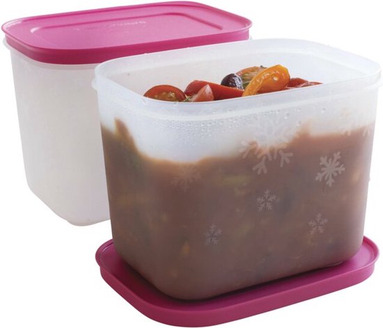 Tupperware Freezer Mates, 2er-Set – Tiefkühlboxen-Set – Lebensmittelbehälter für den Gefrierschrank – BPA-frei – 2 x 1,1 Liter – Rosa