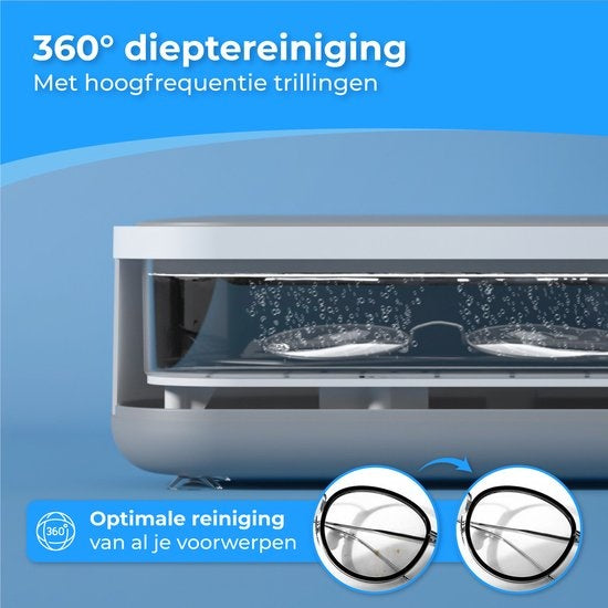 Nuvance - Ultraschallreiniger - Reinigungsgerät für Schmuck und Brillen - Ultraschall - Ultraschallreiniger - 300ml
