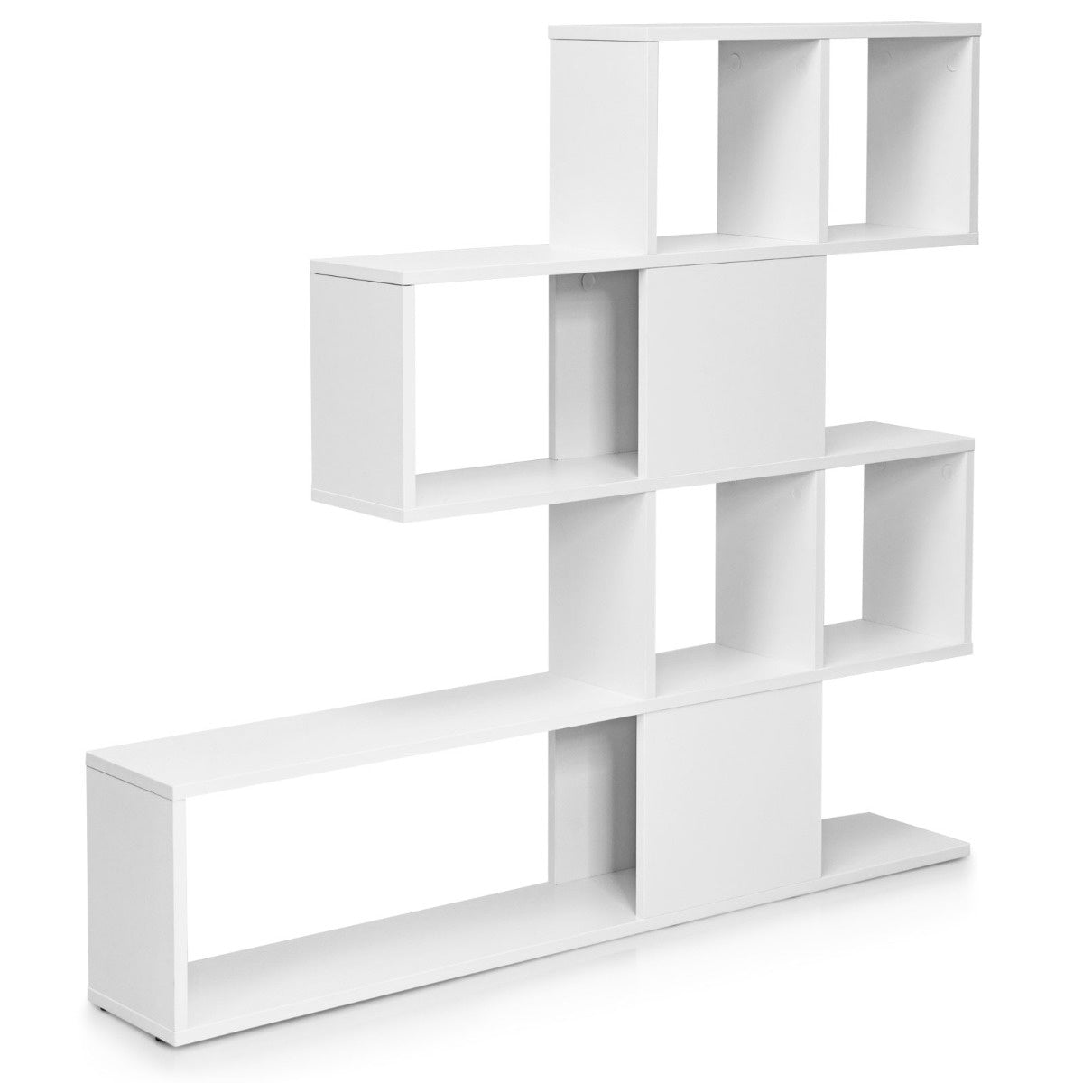 Coast Moderner 5-stöckiger Raumteiler im Guide-Stil aus Holz für Bücher 120 x 19,5 x 109 cm weiß