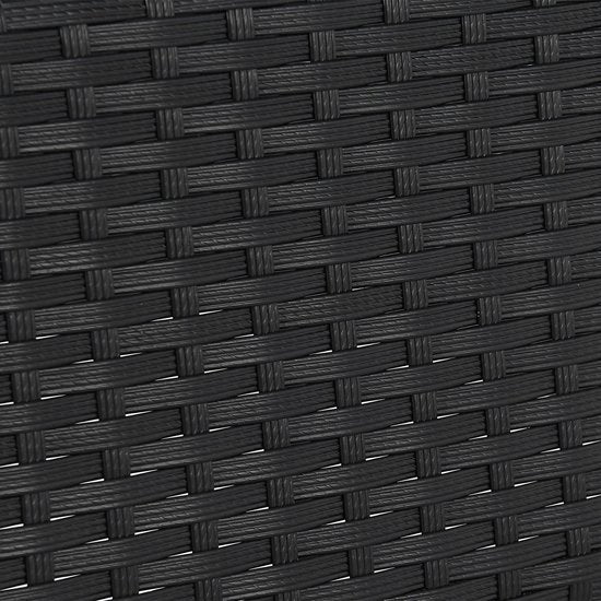 Juskys Polyrotan Gartentisch / Beistelltisch / Balkontisch Yoro - Rund - 60 cm - Schwarz - Inkl. Glasplatte