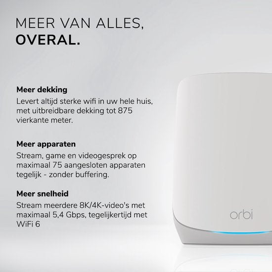 NETGEAR Orbi RBK762S - Mesh WiFi - WiFi-Verstärker - WiFi 6 - 5400 Mbps - Tri-Band - 2-Pack