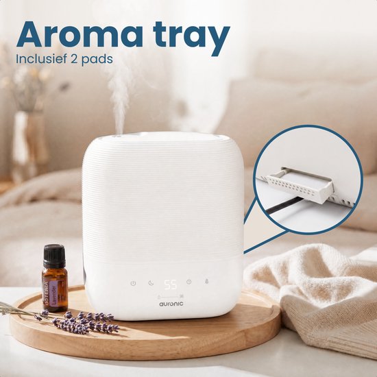 Auronic Luftbefeuchter – 5 l – Geeignet für Schlafzimmer, Babyzimmer, Büro, Wohnzimmer und mehr – Luftbefeuchter – BPA-frei – Weiß