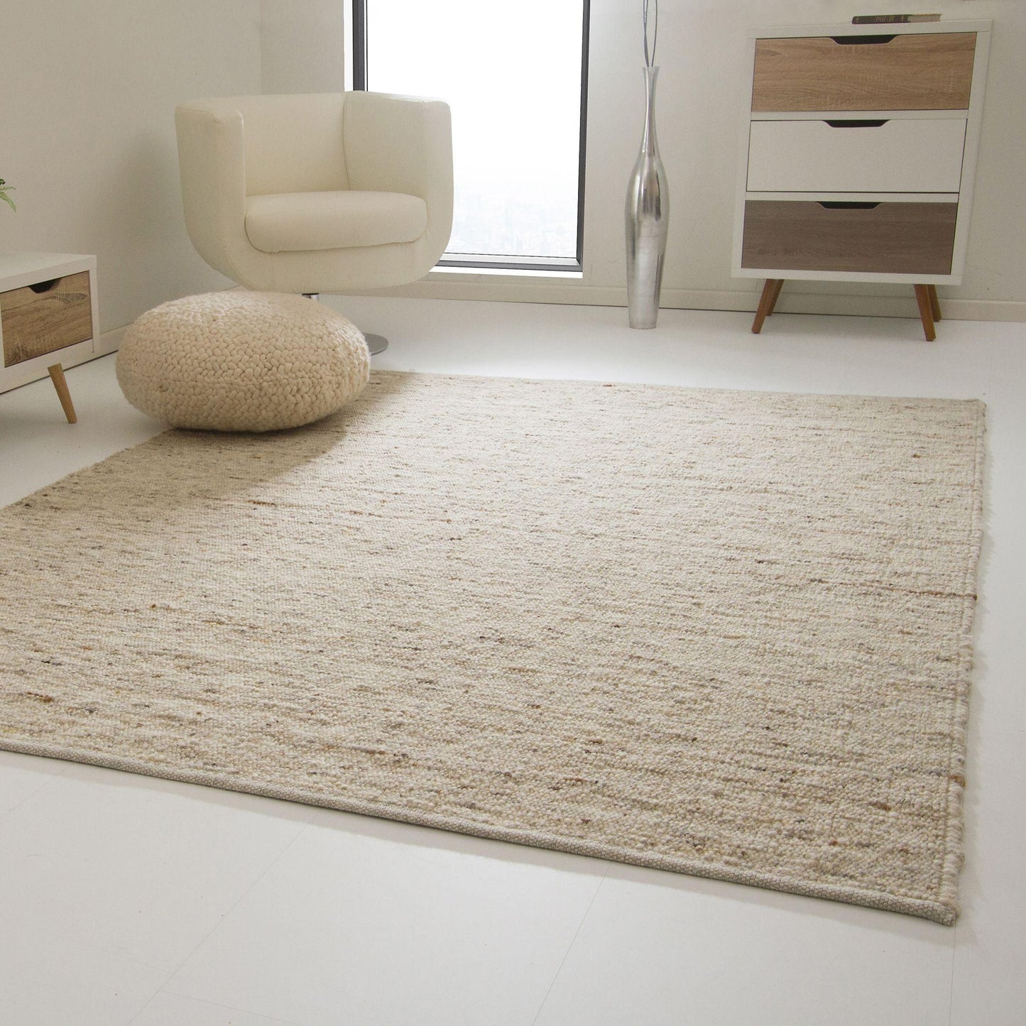 Steffensmeier Landshut Handgewebter Teppich 200 x 290 cm – Beige