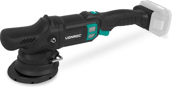 VONROC PRO Exzenterpolierer 20V - Ø 125mm - Bürstenloser Motor - 7 Geschwindigkeiten (2000-5000/min) - Soft Start - Inkl. Stützteller