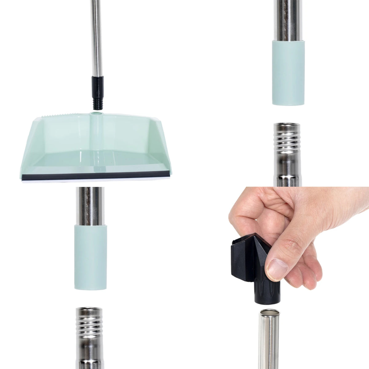Handkehrset Blau – 70 cm Stiel – 25,5 cm breite Kehrschaufel – 80 mm Borsten