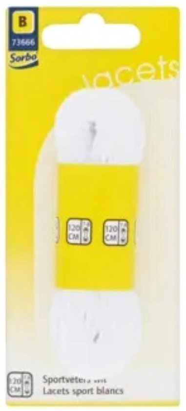 Sorbo Home Essentials – flache Sportschnürsenkel, weiß, 120 cm – 2 x flach gewebte 6-mm-Schnürsenkel, geeignet für alle Sportschuhe und Sneaker