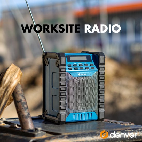Denver Construction Radio DAB - Bluetooth - mit Akku - AUX - FM - USB-C - spritzwassergeschützt - WRD60