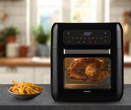 Tomado TAF1201B - Airfryer Ofen - Heißluftfritteuse - 12 Liter - 8 Programme - PFAS frei - 1500 Watt - Schwarz