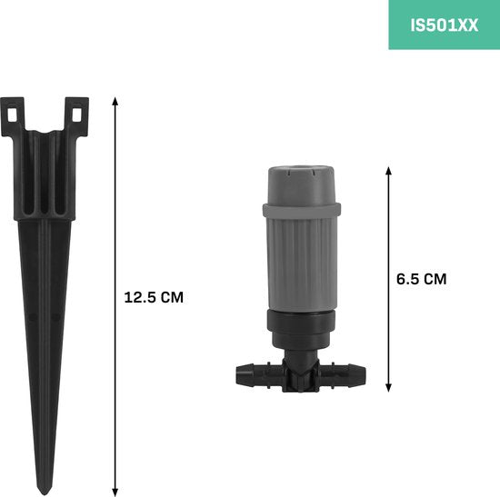 VONROC Bewässerungssystem - 3 Bewässerungsmodi: Sprühen, Tropfen und Nebeln - modulares System inkl. 15m Schlauch, 10x Sprinklerkopf, 10x Schlauchhalter & Universal-Schnellanschluss