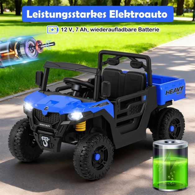 Coast Electric Child Car 12V - Kippauto mit Fernbedienung 106 x 60 x 59 cm - Dunkelblau