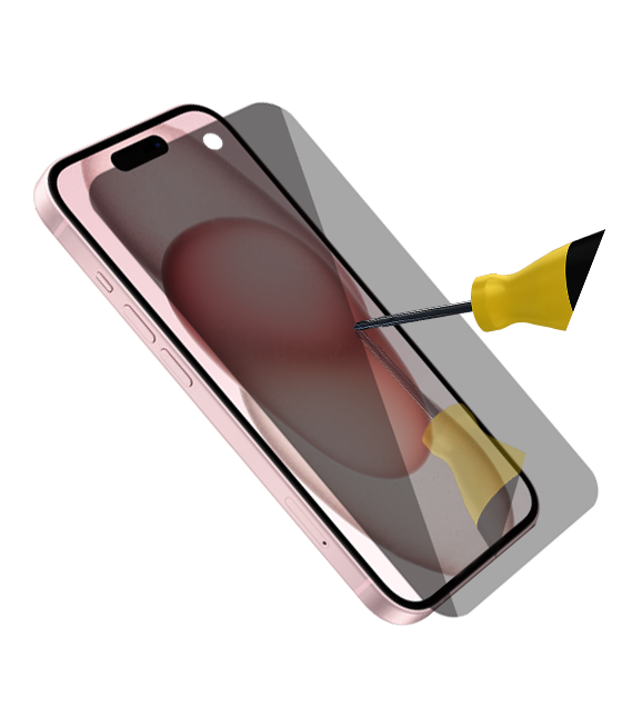 BeHello Displayschutzfolie iPhone 15 - Privacy Glass