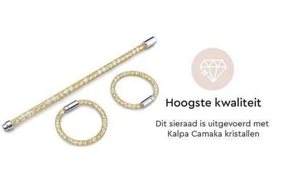 Yolora Damen Mesh-Armband - Kalpa Camaka Kristalle - Farbe Gold - Damenarmband Gold - Schmuck - Luxus-Geschenk-Box - Geschenk-Box - Exklusive Geschenk-Box - Schöne Geschenk-Box - Muttertag Geschenk