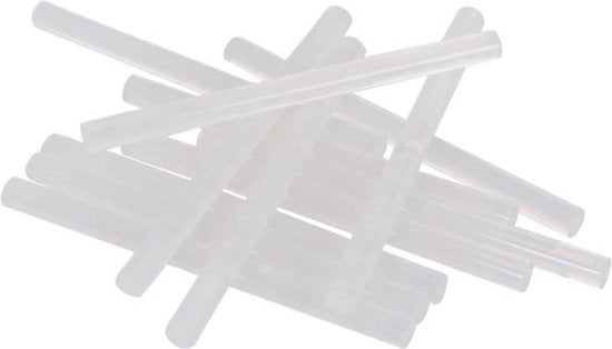 Klebepatronen (20 Stück) - Schmelzklebestifte - Universal, schnell aushärtend, stark haftend - 7 mm x 10 cm - EVA - Weiß