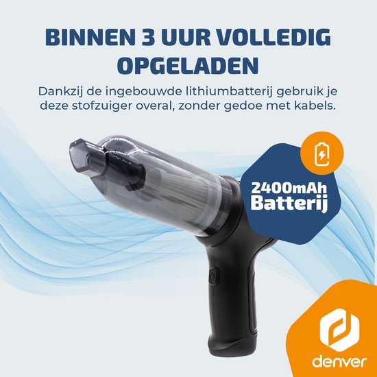 Denver Staubsauger – Handstaubsauger – Autostaubsauger – Druckluftdose – 6 Aufsätze – Saugen und Blasen – Handstaubsauger – Staubreiniger – HVC45