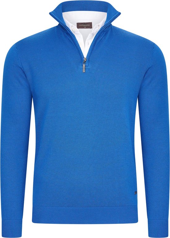Cappuccino Italia - Herren Pullover Mock Zip Pullover - Blau - Größe M