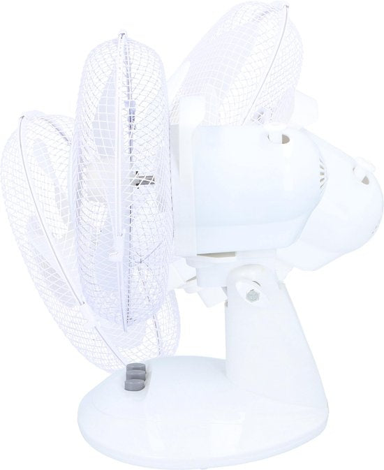 Lifetime Air Tischventilator - Ã˜23cm - 2 Geschwindigkeiten - Neigbar - Schwenkfunktion - Weiß
