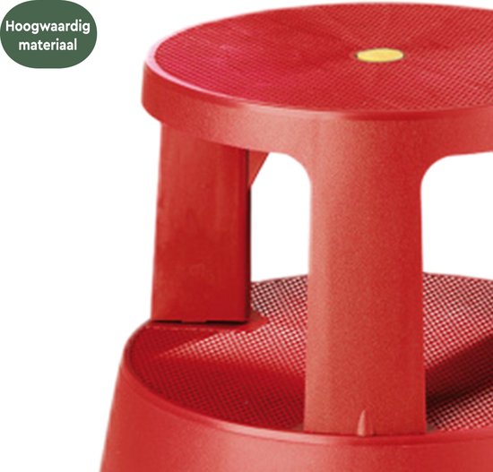BRASQ Tritthocker Rot ST200 - Mobil - Kapazität 150 kg - Tritthocker - Tritthocker Erwachsene - Elefantenfuß