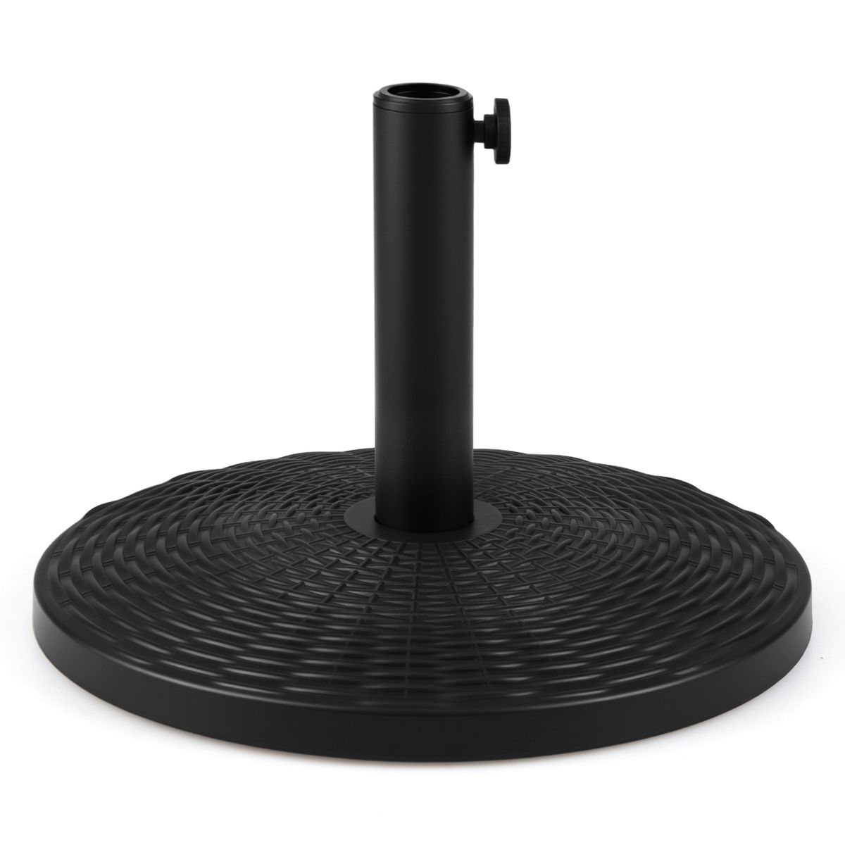 Coast Sonnenschirmständer – Rattan-Optik – mit Betonfüllung – für Sonnenschirmstangen 38/48 mm – schwarz