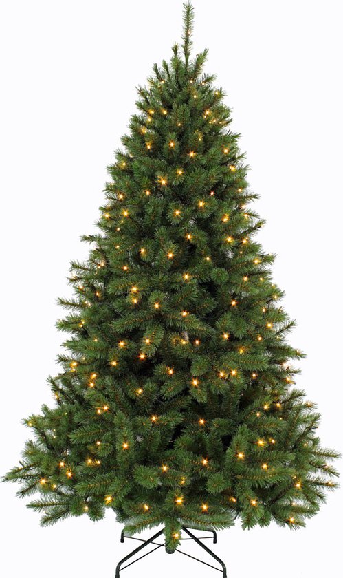 Triumph Tree Bristlecone Künstlicher Weihnachtsbaum mit LED-Lichtern - H185 x Ø119 cm - Dunkelgrün