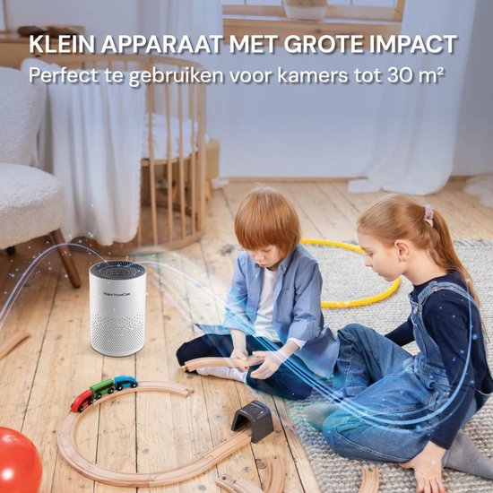 Vitapur Luftreiniger – Air purifier – Luftreiniger mit HEPA-Filter – Ionisator mit 360-Grad-Luftstrom – extrem leise mit Timer – weiß