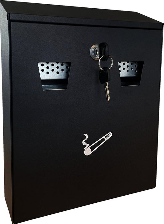 BRASQ Wandaschenbecher Schwarz - Aschenbecher - Outdoor Aschenbecher - Wandaschenbecher abschließbar