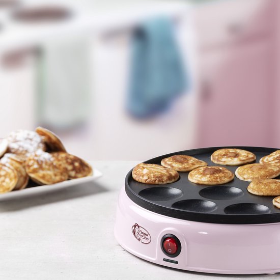 Bestron Poffertjes-Pfanne - APFM700SDP - 800W - Poffertjes-Maschine - Elektrisch - Rosa - 5 Jahre Garantie