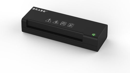 BRASQ Laminator A4 Schwarz - Laminiermaschine - Laminator - Weichmacher - bis zu 125 Mikrometer pro Blatt