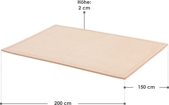 Samtweicher Spielteppich / Kinderteppich Maila - 200 x 150 cm - Beige