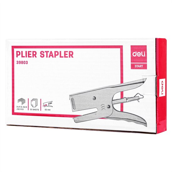 Deli-Heftklammerzange, silber, 24/6 & 26/6