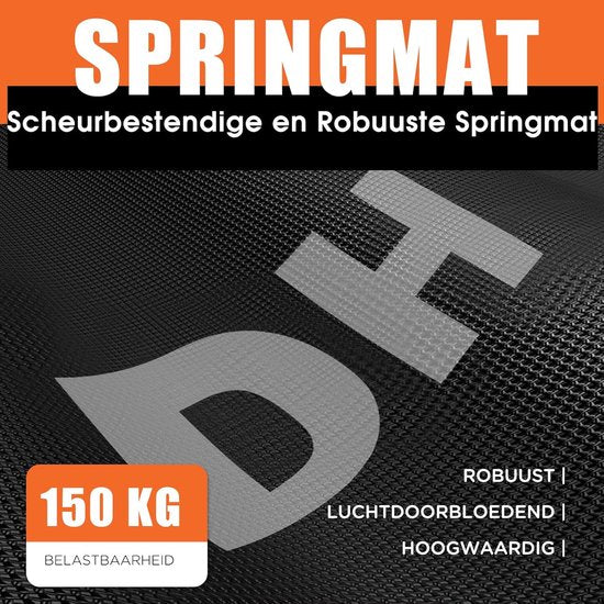 DH FitLife Fitness Indoor Trampolin faltbar ohne Montage | Ø102 cm 40 Inch | Belastbarkeit 150 KG | 4 verstellbare Griffpositionen | Stabil und leise für Kinder und Erwachsene