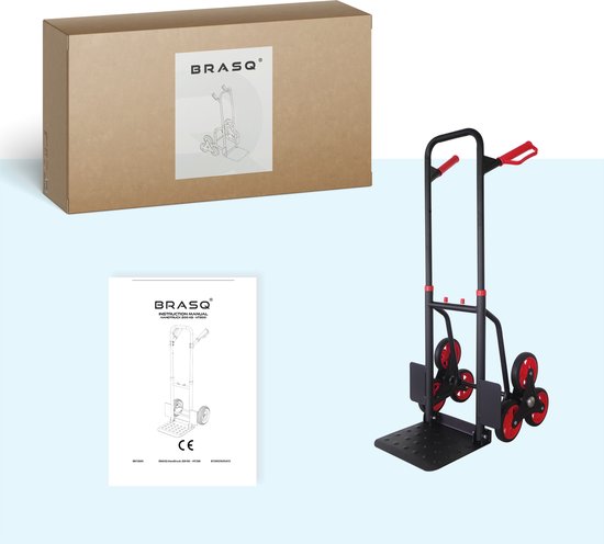 BRASQ Treppenwagen - Stahl - 120KG Kapazität - Transportwagen - Transporthilfe - Zusammenklappbar - Treppenwagen