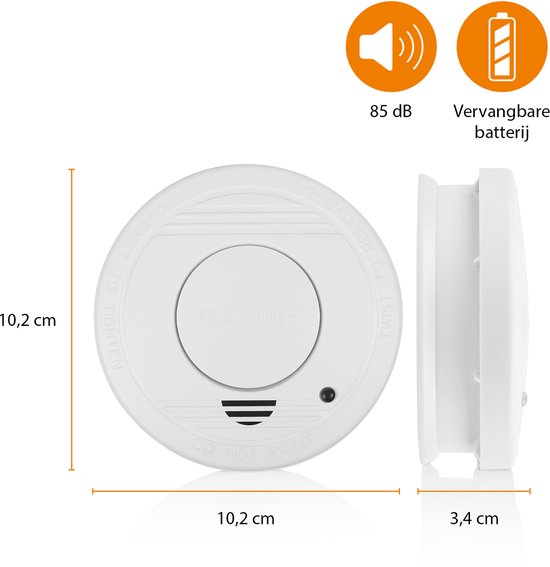 Smartwares 10.044.62 – Rauchmelder 85 dB – 1 Jahr Batterielebensdauer, 10 Jahre Sensorlebensdauer – TÜV-zertifiziert – Brandmelder