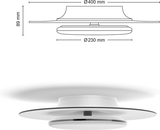 Philips Garnet Deckenleuchte - Schwarz - 27K - 30W