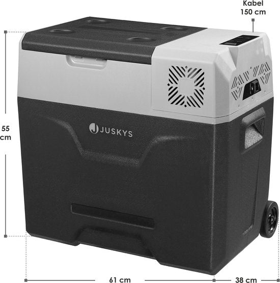 Juskys Elektronische Kühlbox / Kompressor Kühlbox Yukon - 50 Liter - 230 V Anschluss - grau