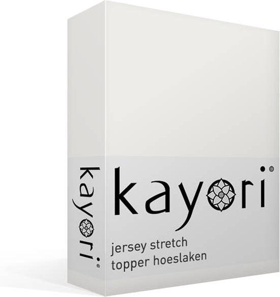 Kayori Shizu Topper Spannbetttuch Jersey - 90-100x200-220cm - Matratzenstärke 12 cm - Bio-Baumwolle - Offwhite