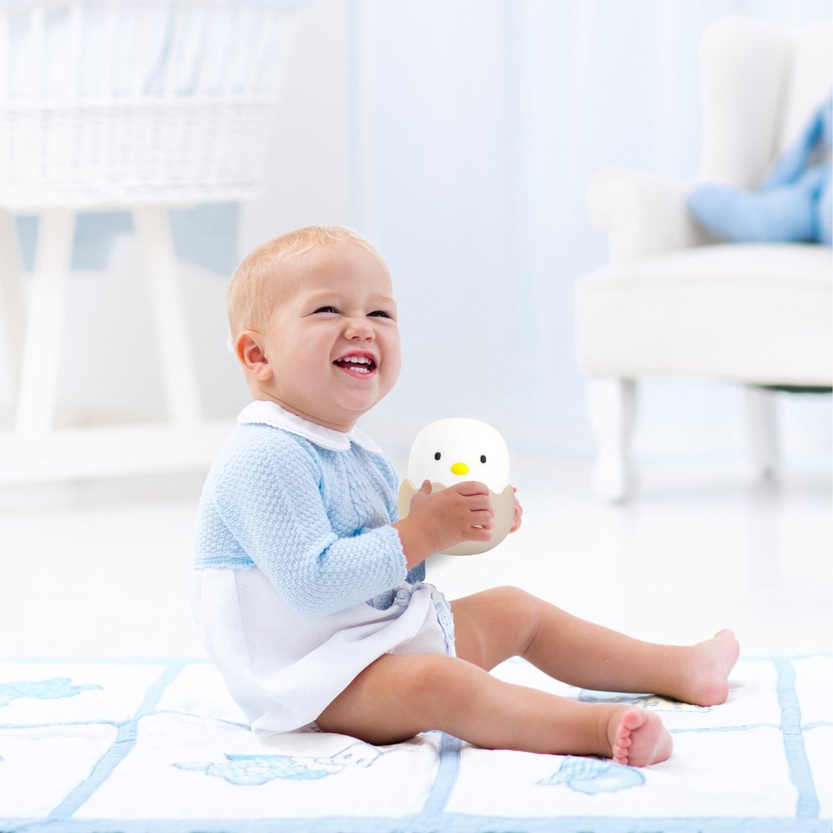 Sleepy Friends Sleepy Friends Kinder-Nachtlicht Küken - USB Wiederaufladbar - Dimmbares Nachtlicht Baby & Kind - Grau - 95 x 97 x 100 mm