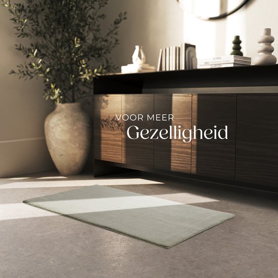 tectake® Kurzflorteppich - 60 x 110 cm - Farbe Sand - Teppich für Wohnzimmer, Schlafzimmer, Esszimmer - pflegeleicht und waschbar - rutschfeste Unterlage - allergikerfreundlich - verschiedene Größen und Farben