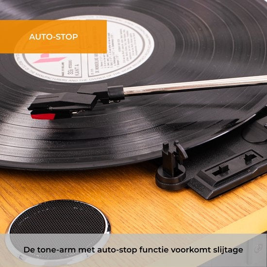 Denver VPL230 Retro Plattenspieler - Bluetooth - USB Aufnahme - 3 Geschwindigkeiten - Lautsprecher - Holz