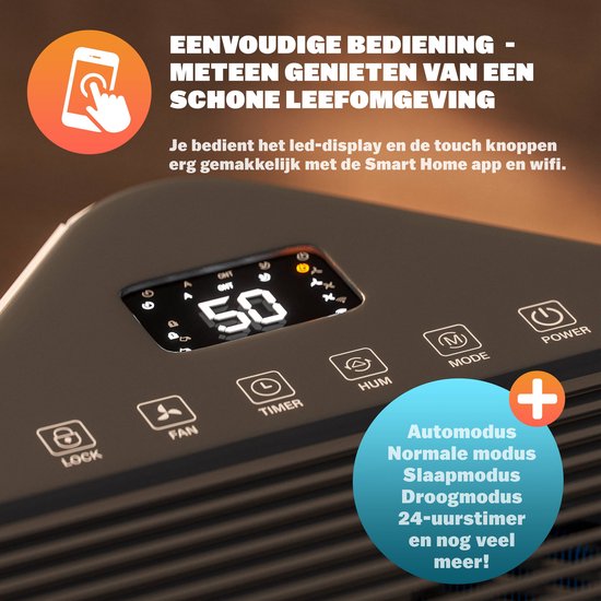 Monzana Luftentfeuchter - Wifi App 20 bis 30m² 20l/Tag - Weiß