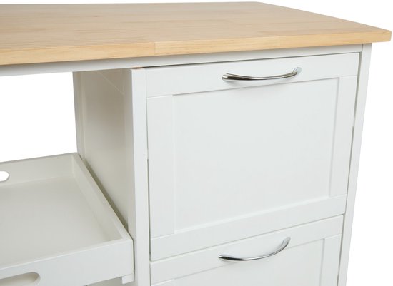 Lifa Living Küchenwagen Sophie - Räder - Servierwagen - Weiß - 67x37x84(LxBxH)