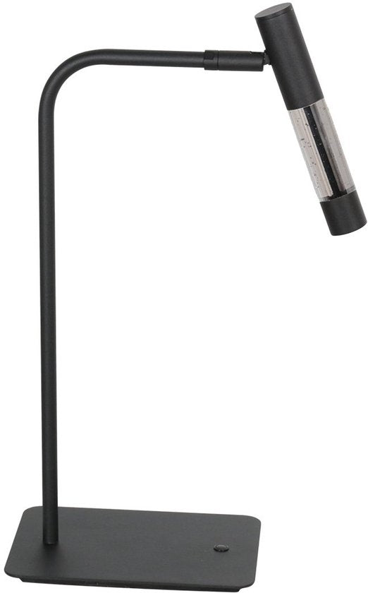 Tischlampe Alisio 4593ZW, schwarz, mit mundgeblasenem Glas, dimmbar, 47 cm hoch, Steinhauer Design-Beleuchtung