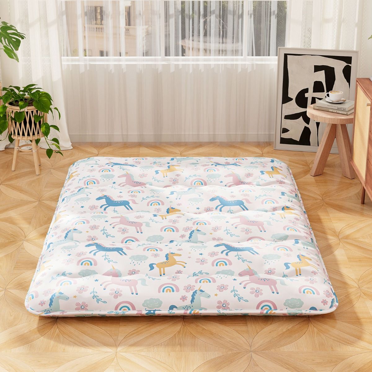 Coast Futonmatratze – waschbarer Bezug – inklusive Tragetasche – farbenfroh 140 x 200 cm