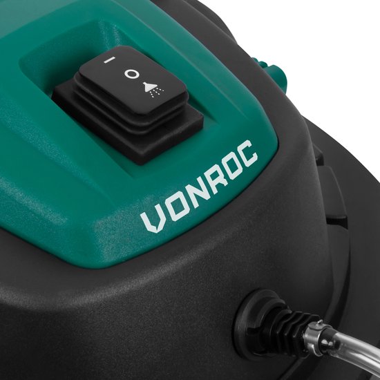 VONROC Teppichreiniger - 1400W - Zum Nass- und Trockensaugen - inkl. Reinigungsmittel - Schwarz