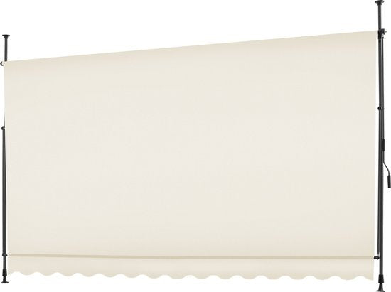 tectake - Klemmmarkise - Sonnenschirm - Markise - Verstellbar - Klemmmarkise - Sonnenschirm Balkon - 350 x 180 cm - beige - Markise - 404966