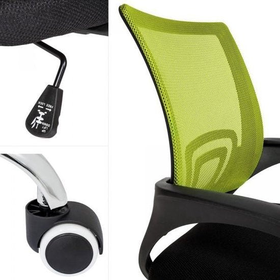 tectake - bureaustoel burostoel kantoor - design - zwart/groen - 401790