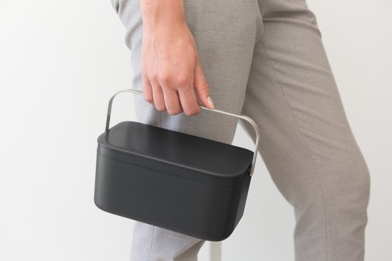 Brabantia SinkSide Abfalleimer für die Spüle – 1,8 Liter – Dunkelgrau