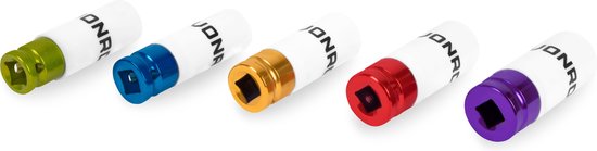 VONROC Steckschlüsselsatz - Universal - ½ Zoll - 5 Stück: 15, 17, 19, 21 und 22mm | Mit Teflonschutzhülse