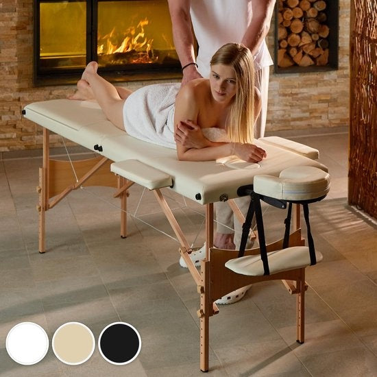 Mobile 3-Zonen-Massageliege - Polsterung 3 cm + Tragetasche schwarz